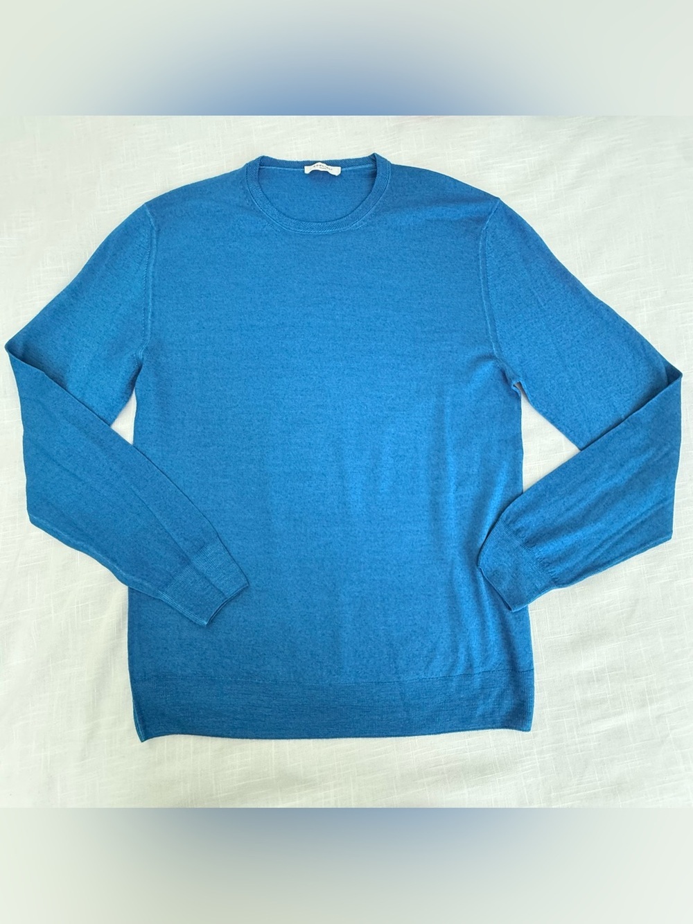 NEW Boglioli premium virgin wool crew neck in rich deep turquoise/teal  XXL